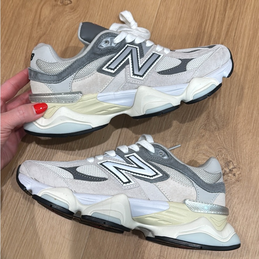 New Balance Gray And White Sneakers